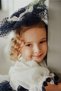 Custom Design Girls' Polka Dot Dress, Short Girls' Dress, Children's Formal Dress with Hair Accessory - 8