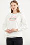 Printed Oversize Basic Sweatshirt - Ecru - 4