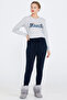 Women's Lace-Up Pocket Knitwear Trousers - Navy Blue - 2