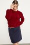 Knitwear Sweater with Hair Knit Detail - Red - 3