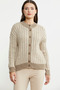 Sequin Detailed Wool Knitwear Cardigan - Beige