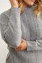 Crew Neck Zik Zak Motif Knitwear Sweater - Gray - 5