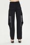 Black Design Pants with Zipper Detail - 2