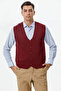 Classic Knitwear Buttoned Knitwear Vest - Claret Red