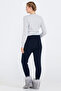 Women's Lace-Up Pocket Knitwear Trousers - Navy Blue - 4