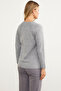 Tunic Knit Sweater with Hair Braid Detail - Gray - 6