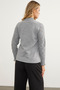 Half Fisherman Knitwear Sweater with Motif Sleeves - Gray - 7