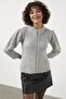 Sequined Zippered Knitwear Cardigan - Gray - 4