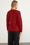 Crew Neck Zik Zak Motif Knitwear Sweater - Red - 6