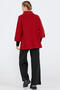 Women's Knitwear Jacket with Buckle Detail and Zipper - Red - Black - 4