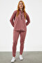 Stand Collar Comfortable Fit Tracksuit Set - Rose - 3