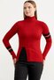 Full Fisherman Color Detailed Knitwear Sweater - Red - 3
