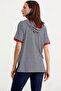 Hooded Color Combination Striped T-Shirt - Navy Blue - 5