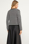 Colorful Striped Knitwear Short Cardigan - Black - 5