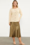Boat Neck Motif Detailed Knitwear Sweater - Bone - 3