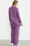 Linen Look Shirt and Pants Set - Purple - 6