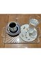 <b>%10</b> 6 pcs Eyelet Embroidered Linen Stain Resistant 6-Piece Cocktail Coffee Napkins - 4