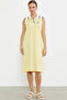 Polo Neck Marine Striped Dress - Yellow