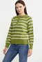 Collared Buttoned Striped Wool Knit Sweater - Green - 4