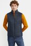 Men's Stand Collar Zippered Quilted Vest - Navy Blue - 2