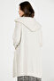 Hooded Long Knitwear Cardigan - Light Beige - 5