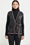 Color-Combined Belted Wool Knitwear Vest - Black - 2