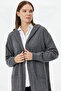 Hooded Long Knitwear Cardigan - Dark Gray - 4