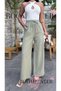 Women's Linen Elastic Waist Palazzo Trousers - Lined Relaxed Fit Loose Wide Leg Summer Palazzo