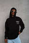 Men's 98 Printed Hooded 3-Thread Cotton Loop Hoodie Sweatshirt - Black - 2