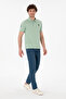 Men’s Water Green Slim Fit Polo Neck Basic T-Shirt 50305929-VR048 - 5