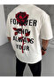 Men's Crew Neck Printed Oversize T-Shirt - White - 2
