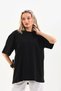 Women's Plain Short Sleeve Combed Cotton T-Shirt - Black