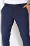 Men's Navy Blue Color Italian Cut Quality Stretchy Lycra Ankle Length Fabric Pants - 4