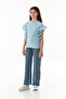 Ribbed Girl's Blouse with Flounces on the Sides - 3