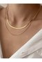Italian Crushed Snake Double Gold Color Stainless Necklace - 2