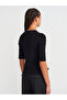 10743 Crew Neck Buttoned Knitwear Blouse-Black - 2