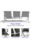 Banco Hf 3 Seater Metal Bench With Cushion - Modern Bench With Cushioned Seating & Mesh Back-Grey - 6