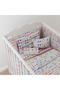 7-Piece Baby Crib Sleeping Set, Little Shapes Adventure Cot Set, Size: 70 x 130 cm