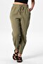 Muslin Carrot Summer Trousers Khaki Hk - 4