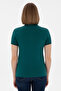 Women's Dark Green Basic Polo Neck T-Shirt 50305764 -Vr101 - 5