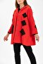 Long Sleeve Hooded Action Flannel Autumn and Winter Coat Red Krmz - 4