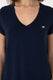 Women's Navy Blue V-Neck Basic T-Shirt 50300829-Vr033 - 6
