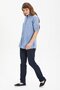Women's Şile Bezi Hakim Collar Summer Tunic Blue 3032 - 3