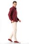 Long Sleeve Şile Cloth Single Pocket Men's Summer Shirt Dark Claret Red 3068 - 2