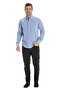 Long Sleeve Slim Fit Şile Fabric Single Pocket Men's Summer Shirt Blue 3032 - 5