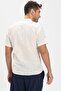 Short Sleeve Slub Cotton Bodrum Men's Summer Tshirt Cream 3002 - 2
