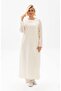 Embroidered Şile Cloth Seasonal Ferace Cream Krm