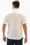 Short Sleeve Sile Cloth Single Pocket Men's Summer Shirt Cream 3002 - 2