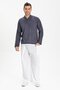 Long Sleeve Slub Cotton Bodrum Men's Summer T-Shirt Indigo 9009