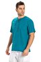 Short Sleeve Sile Cloth Studded Men's Summer Tshirt Petrol 3053 - 6